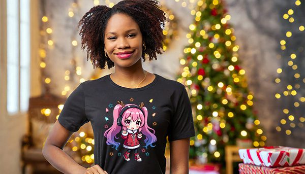 16 K-Pop Chibi Christmas PNG – Cute Anime Girls, Holiday Clipart, White Background – Image 6