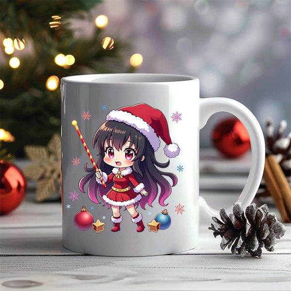 16 K-Pop Chibi Christmas PNG – Cute Anime Girls, Holiday Clipart, White Background – Image 7