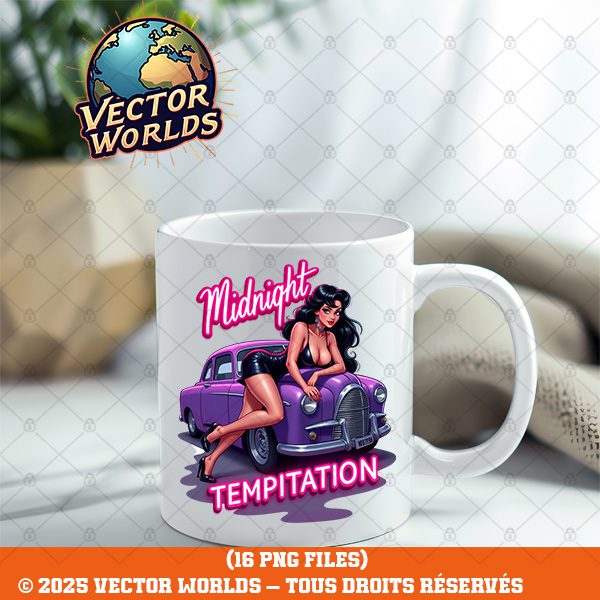 16 Sexy 1950s Pin Up Hot Rod Girls PNG Bundle – Image 6