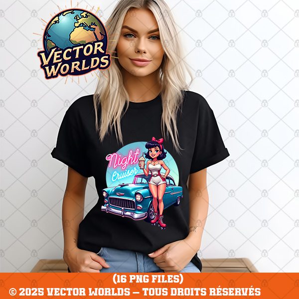 16 Sexy 1950s Pin Up Hot Rod Girls PNG Bundle – Image 7