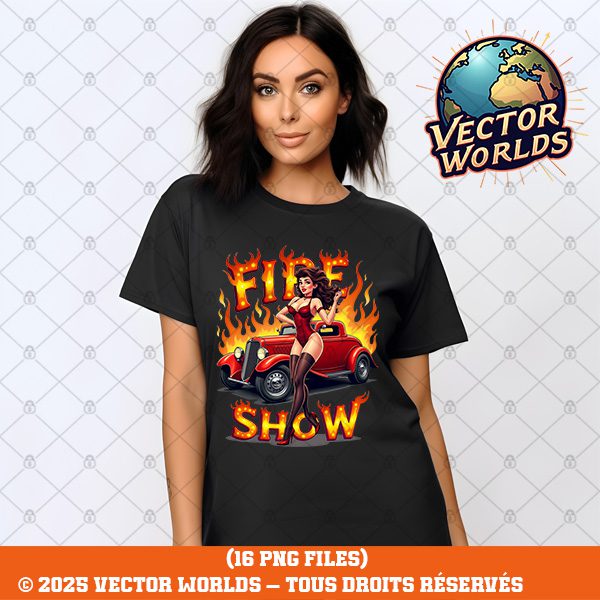 16 Sexy 1950s Pin Up Hot Rod Girls PNG Bundle – Image 8