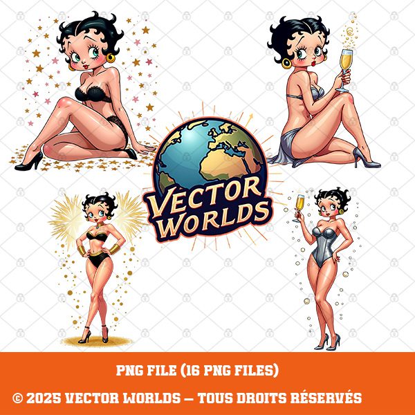 16 Betty Boop Sexy New Year Pop Art PNG – Image 2