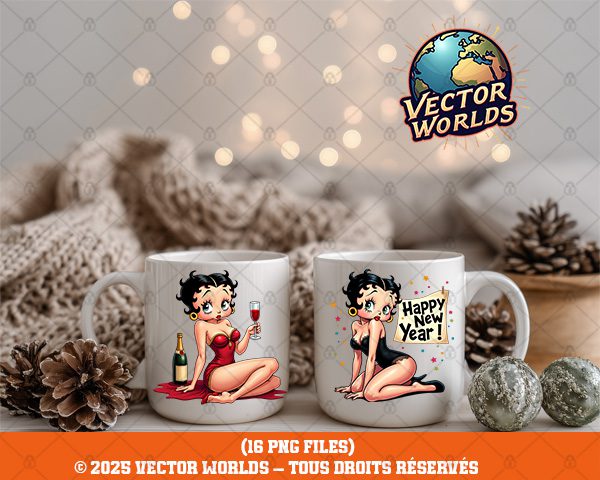 16 Betty Boop Sexy New Year Pop Art PNG – Image 7