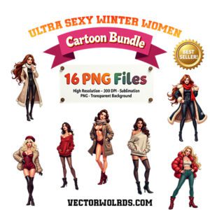 16 Ultra Sexy Winter Women Bundle Pop Art PNG