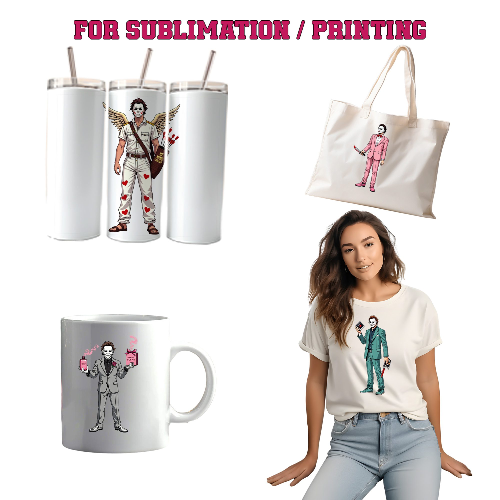 16 Michael Myers Valentine’s Day- PNG – Image 3