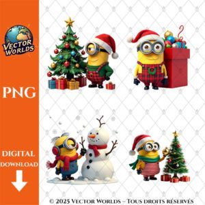 Minion de Noël – 16 Fichiers PNG | Vector Worlds