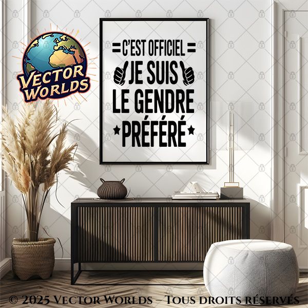 Cest officiel je suis le gendre préféré – 1 Fichiers SVG, PNG, EPS, DXF | Vector Worlds – Image 3