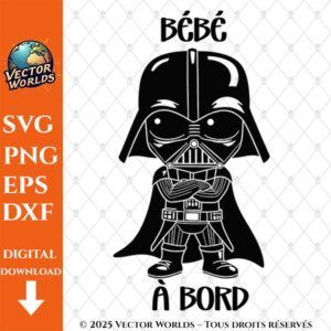 Bébé à bord dark vador – 1 Fichiers SVG, PNG, EPS, DXF | Vector Worlds