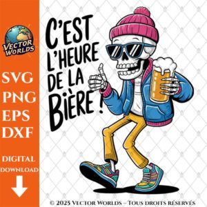 C'est l'heure de la bière ! – 1 Fichiers SVG, PNG, EPS, DXF | Vector Worlds
