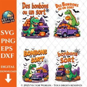 4 silhouettes de dinosaures d’Halloween – Fichiers SVG, PNG, EPS, DXF | Vector Worlds
