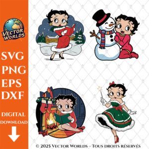 Noël De Betty Boop – 16 Fichiers SVG, PNG, EPS, DXF | Vector Worlds