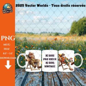 Je suis pas vieux je suis vintage - 1 fichier - PNG - Vector Worlds