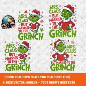 Mrs. Claus But Married to the GRINCH – 4 Fichiers SVG, PNG, EPS, DXF | Vector Worlds