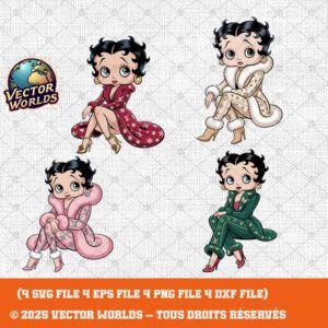 Betty Boop – 4 Fichiers SVG, PNG, EPS, DXF | Vector Worlds
