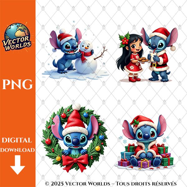 Noël Stitch – 16 Fichiers PNG | Vector Worlds – Image 3