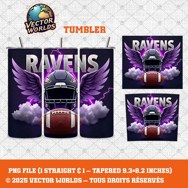 Baltimore Ravens - TUMBLER PNG - Vector Worlds
