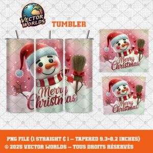 Merry Christmas - TUMBLER PNG - Vector Worlds