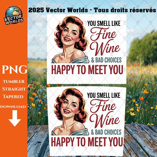 You smell like fine Wine - 1 fichier - PNG - Vector Worlds – Image 2
