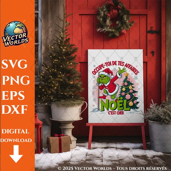Occupe-toi de tes affaires Noël, c'est cher – 1 Fichiers SVG, PNG, EPS, DXF | Vector Worlds – Image 4