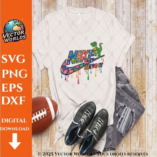 Nike dinosaur – 1 Fichiers SVG, PNG, EPS, DXF | Vector Worlds – Image 3