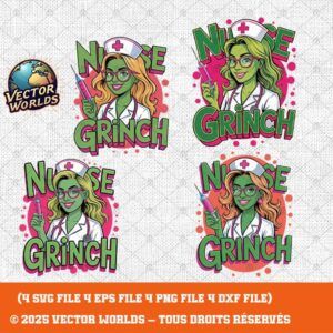 NURSE GRINCH– 4 Fichiers SVG, PNG, EPS, DXF | Vector Worlds