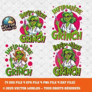 Infirmière Grinche – 4 Fichiers SVG, PNG, EPS, DXF | Vector Worlds