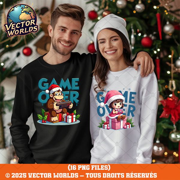 16 Christmas Gamer Characters PNG Bundle V1 – 16 Fichiers PNG | Vector Worlds – Image 5