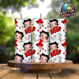 Premium Betty Boop Animated Tumbler Wrap PNG – 20oz Skinny