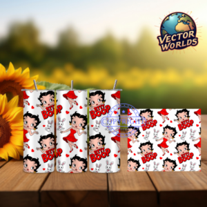 Premium Betty Boop Animated Tumbler Wrap PNG – 20oz Skinny
