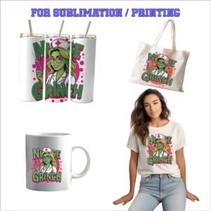 NURSE GRINCH Collection – 4 Premium SVG for Sublimation & Print