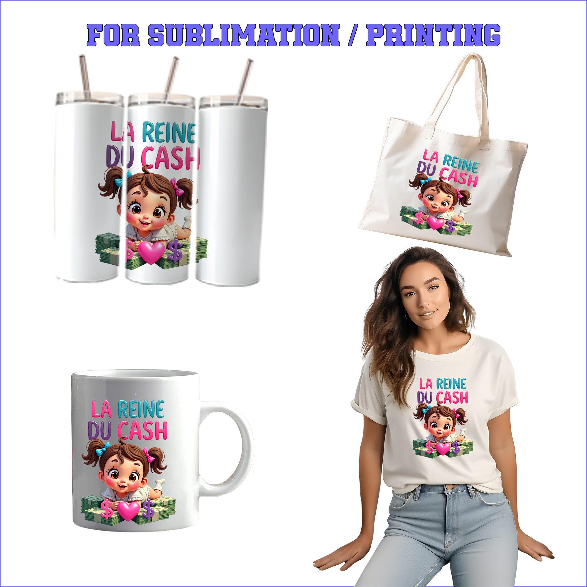 La Reine du cash – 1 Premium PNG for Sublimation & Print - Image 2