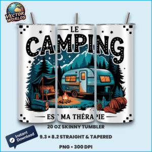 Le camping est ma thérapie Tumbler Wrap