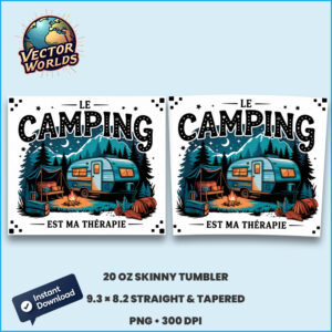 Le camping est ma thérapie Tumbler Wrap