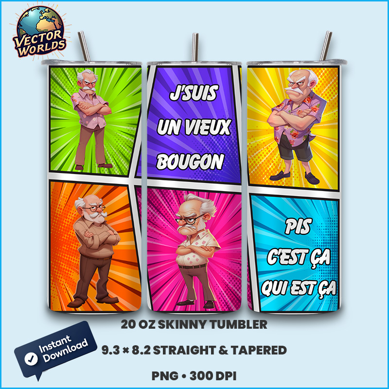 J'suis un vieux bougon Tumbler Wrap