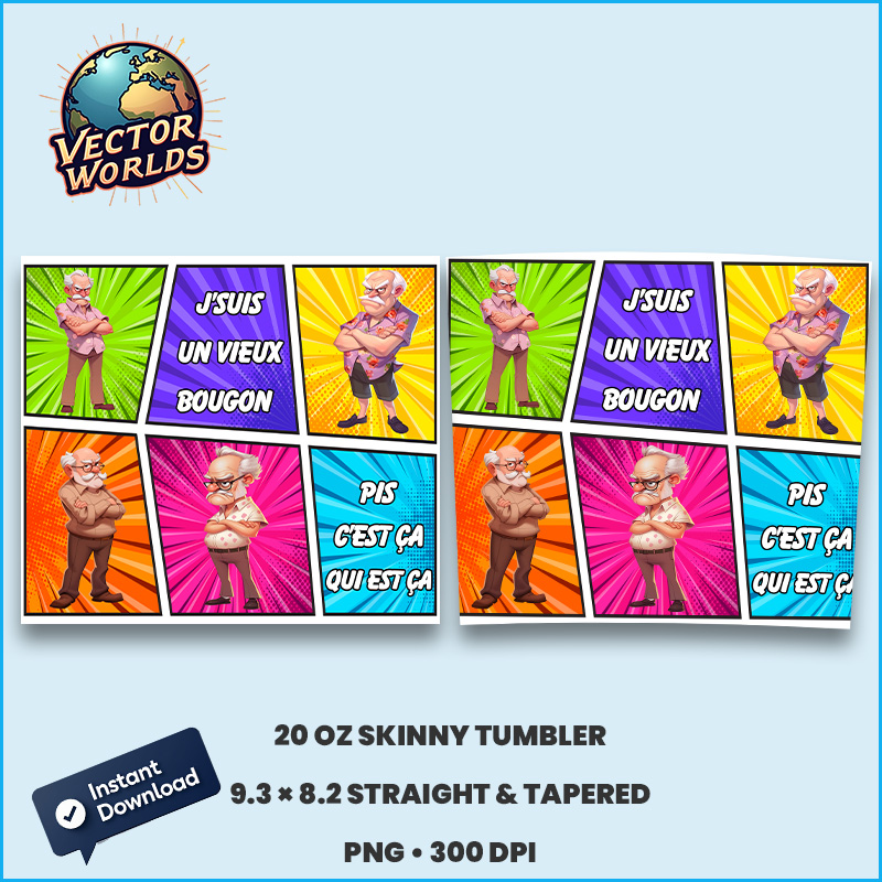 J'suis un vieux bougon Tumbler Wrap - Image 2