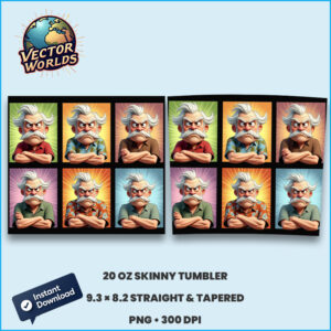 3D animation grandpa – Tumbler Wrap