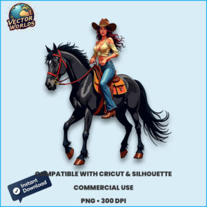 Sexy Cowgirls on Horse - PNG Design