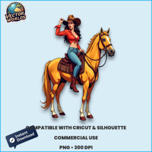 Sexy Cowgirls on Horse - PNG Design