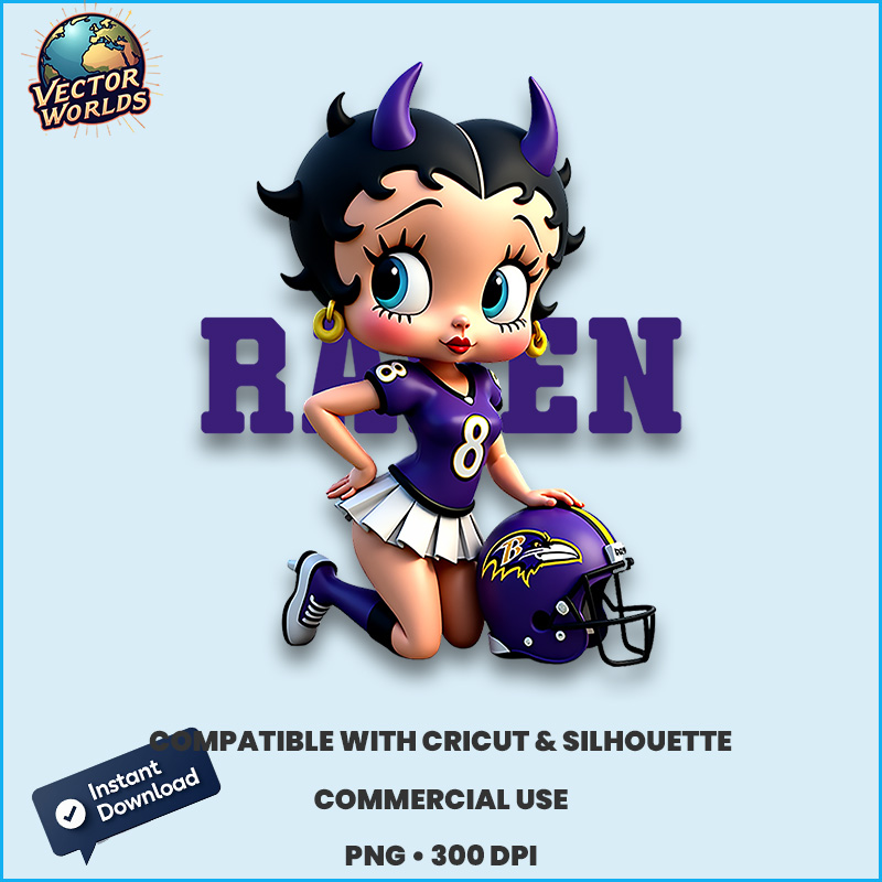Betty Boop Baltimore Ravens - PNG Design