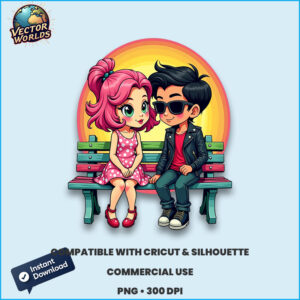 Pop Art Duo PNG sublimation design