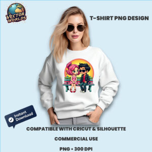 Pop Art Duo PNG sublimation design