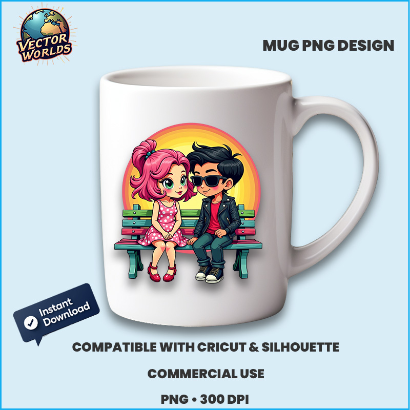 Pop Art Duo PNG sublimation design - Image 3