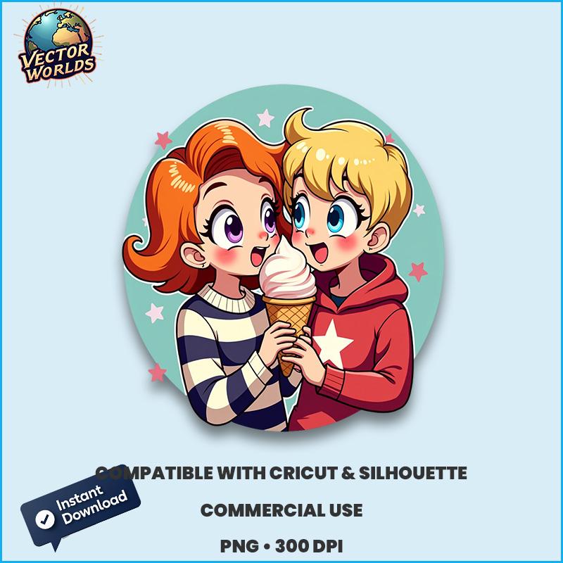 Pop Art Duo PNG sublimation design