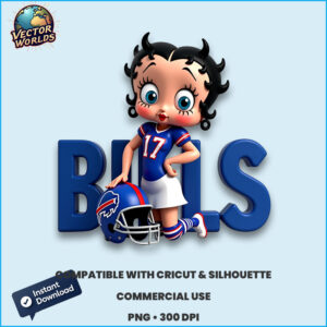 Betty Boop Buffalo Bills PNG sublimation design