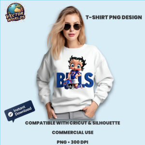 Betty Boop Buffalo Bills PNG – Premium 300 DPI Design Download