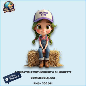 Country Girl PNG sublimation design