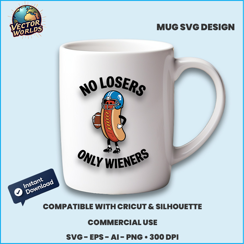 NO LOSERS only WIENERS - SVG Design - Image 3