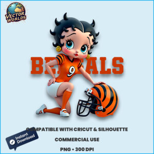 Betty Boop Cincinnati Bengals - PNG Design