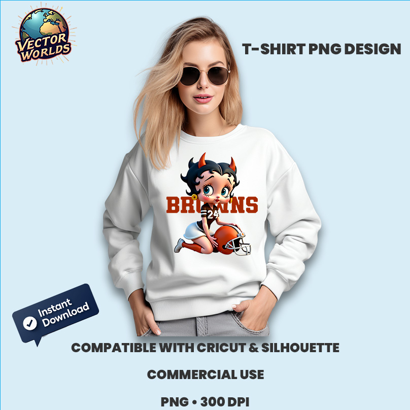 Betty Boop Cleveland Browns - PNG Design - Image 2