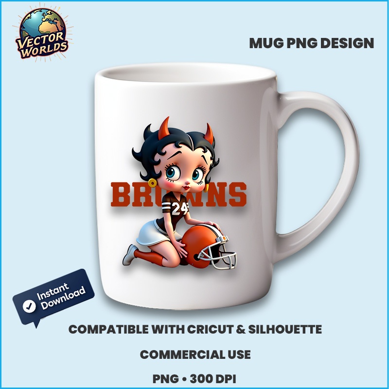 Betty Boop Cleveland Browns - PNG Design - Image 3